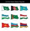 Central Asian States Waving Flag Set