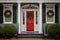 central door on a colonial house adorned with a wreath