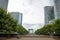 The central esplanade at La Defense in Paris