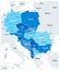 Central Europe Map In Colors Of Blue