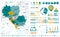 Central Europe Map and Infographic design elements. On white