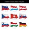 Central Europe States Waving Flag Set