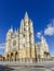 Central facade, tower and rose window of the cathedral of Leon