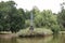 Central focal point of the Malmsbury botanic gardens 1850s is the ornamental lake with its island and bluestone fountain