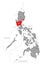 Central Luzon red highlighted in map of Philippines