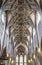 Central nave of the Berne Cathedral. Interior of the Berne Cathedral. Gothic cathedral