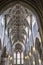 Central nave of the Berne Cathedral. Interior of the Berne Cathedral. Gothic cathedral