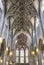 Central nave of the Berne Cathedral. Interior of the Berne Cathedral. Gothic cathedral