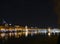 Central old town lyon city riverside at night in france