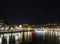 Central old town lyon city riverside at night in france