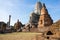 The central pagoda of wat Ratchaburana during renovating