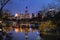 Central Park in dusk and midtown Manhattan