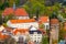 Central part of the Goerlitz View of 14th century Reichenbach tower. Germany