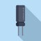 Central resistor icon flat vector. Electric circuit