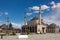 Central square of Konya with Selimiye Mosque and stele with name of city