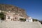 The central square with the round shot of the lower town Monemvasia in Greece