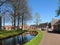 Central street in town Spijk, Netherlands