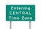 Central Time Zone road sign