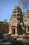 Central tower shrine of Ta Prohm temple, located on the ruins of Angkor Wat complex near Siem Reap, Cambodia.