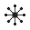 Centralized connections icon vector sign and symbol isolated on