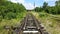 Centralized railroad switch in forest area