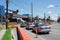 Centre Road level crossing being replaced by skyrail elevated train tracks in Clayton South, Melbourne