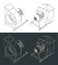 Centrifuge air blower isometric blueprint