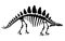 Centrosaurus dinosaur skeleton negative space silhouette illustration. Prehistoric creature bones isolated monochrome