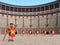 Centurion, legionaries and Colosseum in ancient Rome