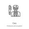 ceo icon vector from professions and occupation collection. Thin line ceo outline icon vector illustration. Linear symbol for use