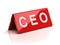 CEO identification plate 3d rendering