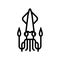 cephalopod squid ocean line icon vector illustration