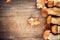 Ceps mushroom. Boletus on wooden rustic table