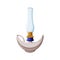 Ceramic aladdin gas lamp isolated over white background. Turkish souvenir.