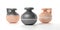 Ceramic ancient greek small vessels with handle isolated against white background. 3d illustration