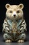 Ceramic Bear Perfume Bottle: A Whimsical Fusion of Blue, Gold, a