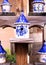 Ceramic Birdhouse with Blue and White Designs