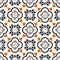 Ceramic black and white mediterranean seamless tile pattern.