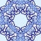 Ceramic blue seamless mandala pattern. Cute porcelain background