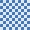 Ceramic blue tiles with glossy shine blue small flowers in checkered pattern vector seamless pattern.