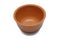 Ceramic bowl for sauces or soups of brown color isolated on a white background