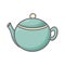Ceramic or clay teapot doodle style vector illustration