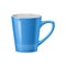 Ceramic coffee mug, realistic blue tea cup mockup