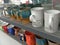 Ceramic Coffee  tea mugs neatly arranged in a shop for sale.