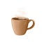 ceramic cup of coffee, tea or chocolate, Streaming. hot drink white background, dark academia