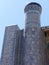 Ceramic decorated  tower of a madrasah of Khiva in Uzbekistan.