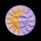 Ceramic disc depicts the sun and moon