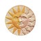 Ceramic disc depicts the sun and moon