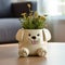 Ceramic Dog Flowerpot: Handmade, Cute, Glazed China, Smilecore Style