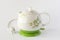 Ceramic electric kettle with green pattern